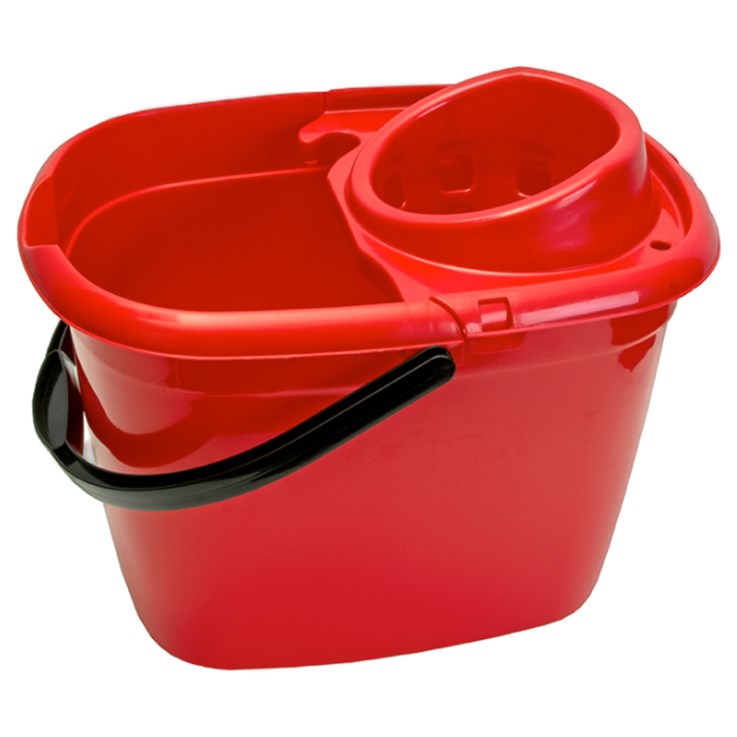 Plastic Mop Bucket Red 14 Ltr